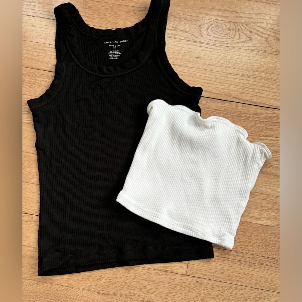 Hollister AE Crop Top Lot XS Black White